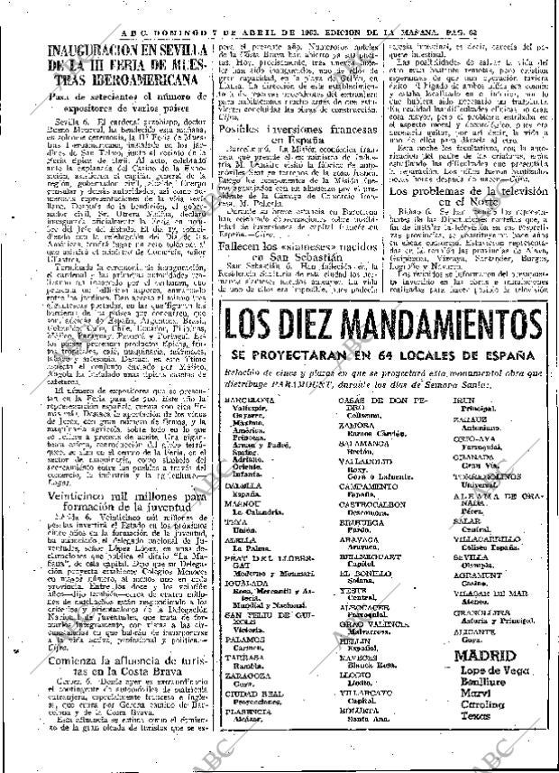 ABC MADRID 07-04-1963 página 63