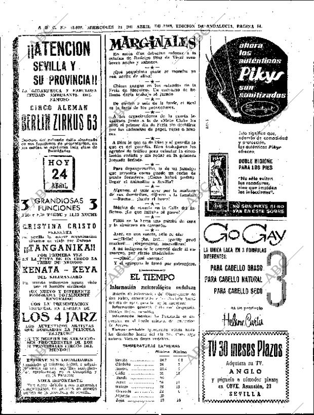 ABC SEVILLA 24-04-1963 página 54