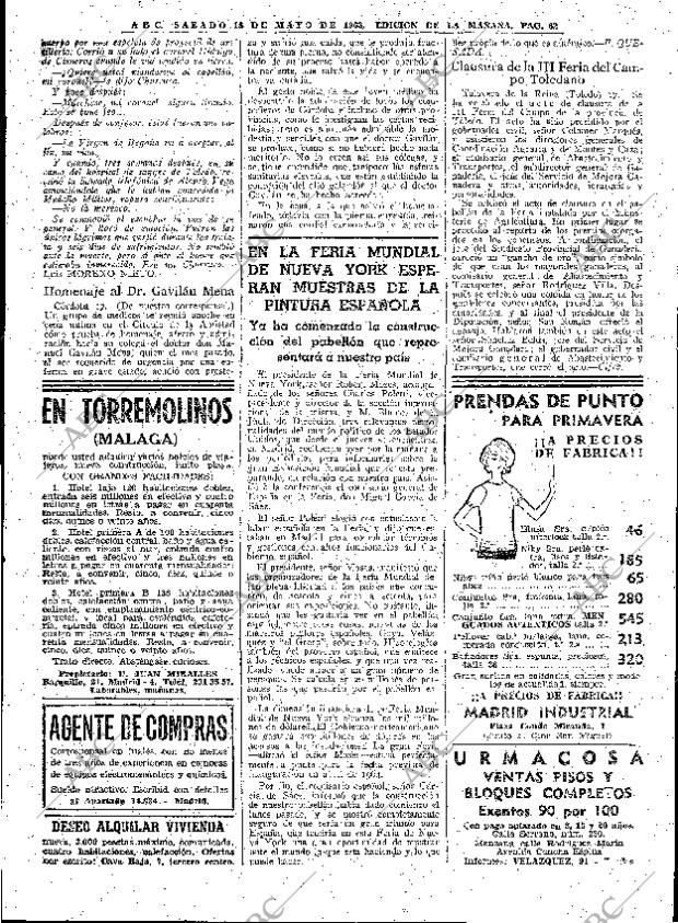 ABC MADRID 18-05-1963 página 62