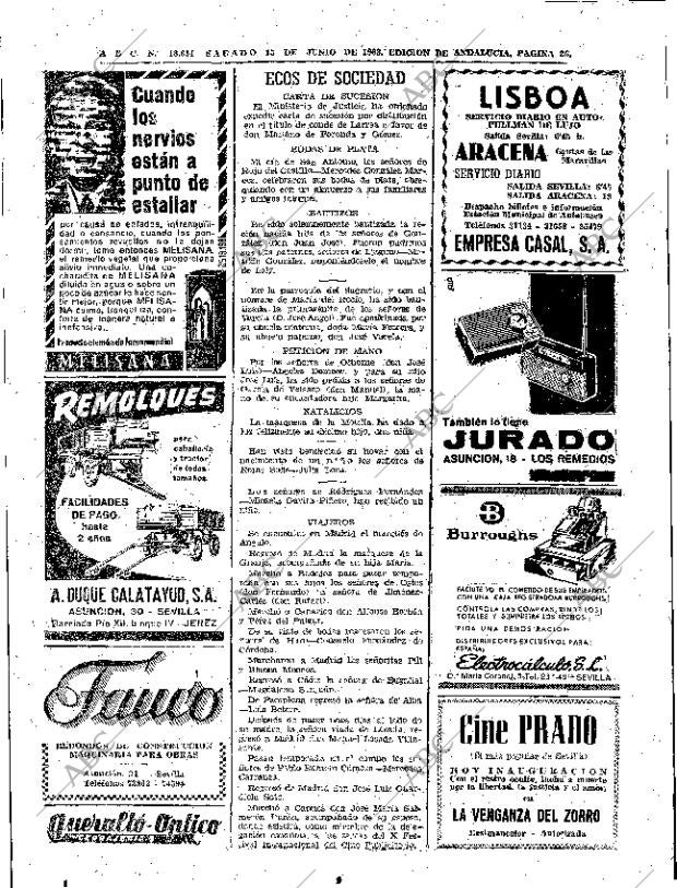 ABC SEVILLA 15-06-1963 página 26