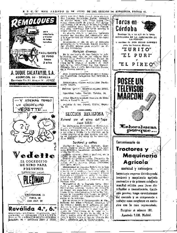 ABC SEVILLA 15-06-1963 página 42
