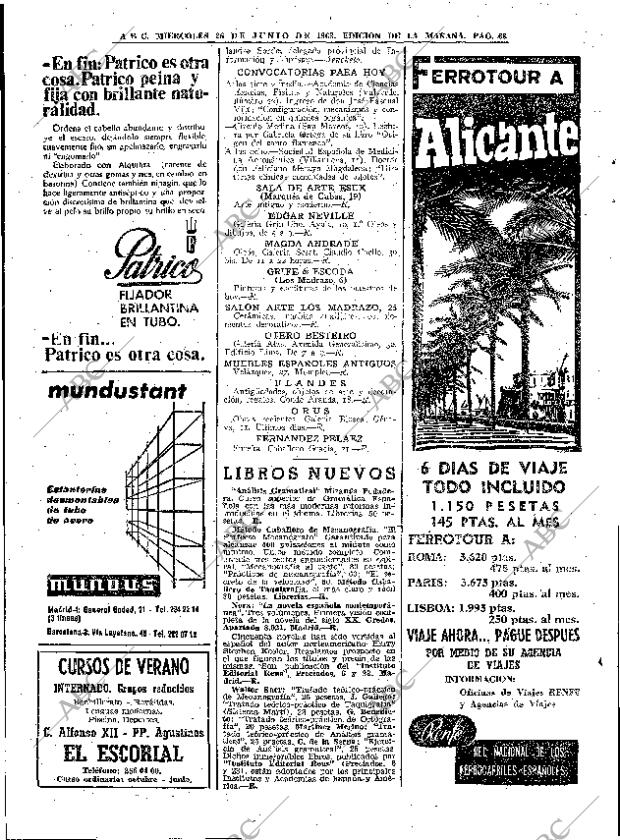 ABC MADRID 26-06-1963 página 68