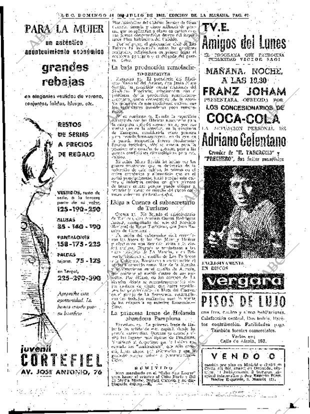 ABC MADRID 14-07-1963 página 62