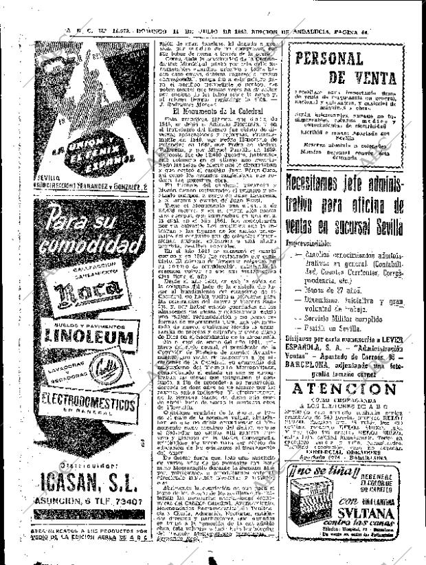 ABC SEVILLA 14-07-1963 página 64