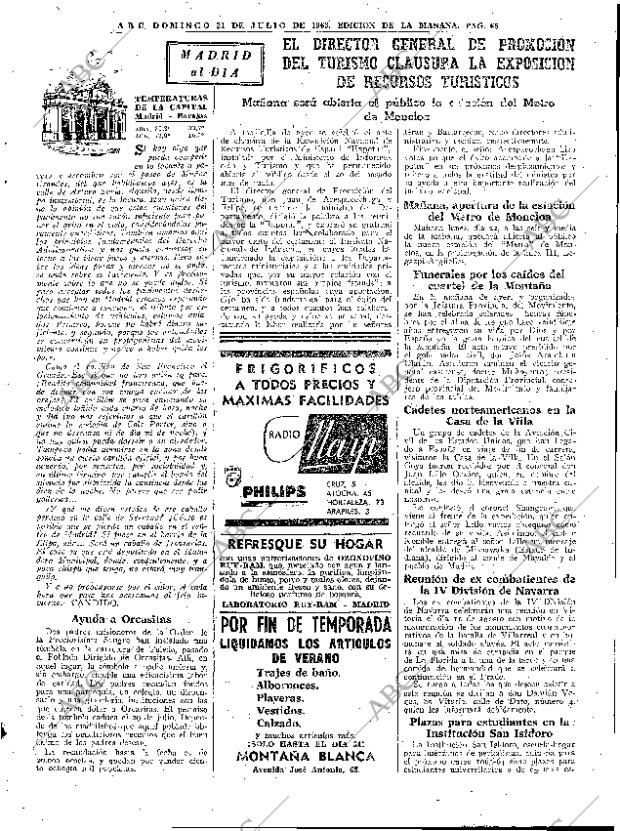 ABC MADRID 21-07-1963 página 65