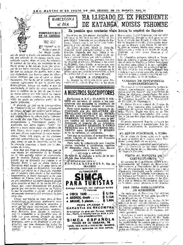 ABC MADRID 23-07-1963 página 38