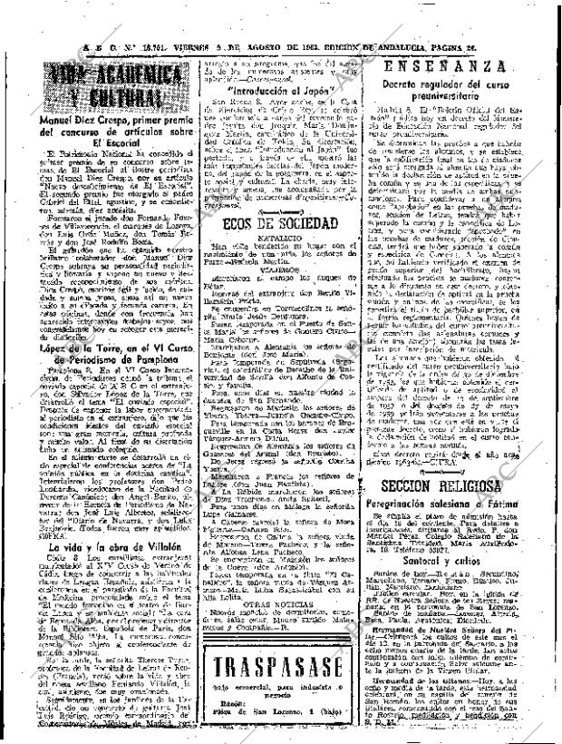 ABC SEVILLA 09-08-1963 página 26