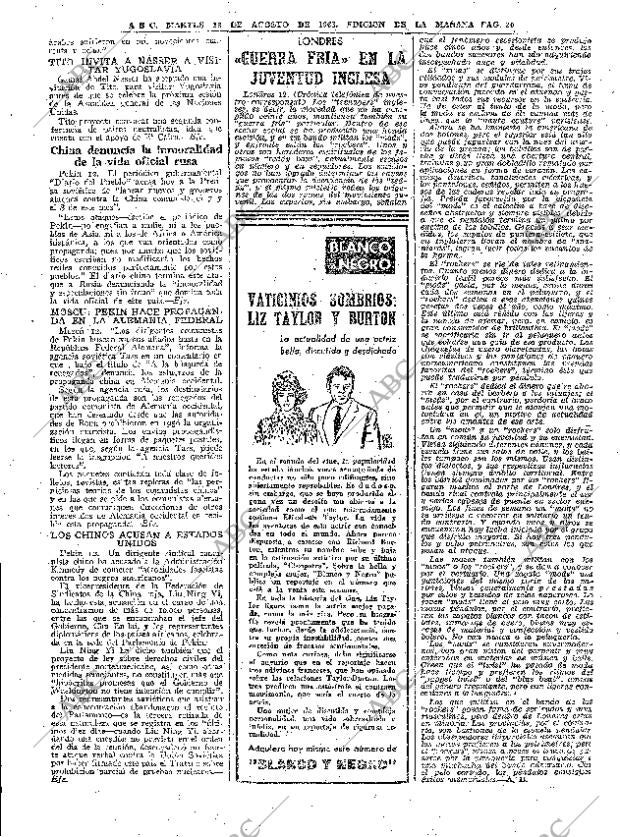 ABC MADRID 13-08-1963 página 20