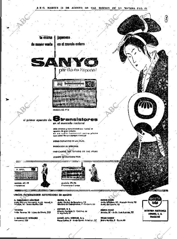 ABC MADRID 13-08-1963 página 44