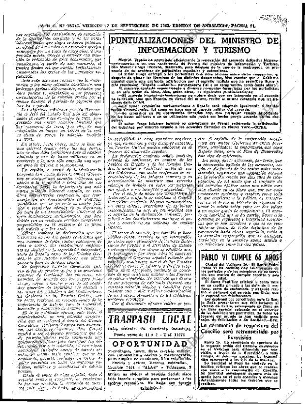 ABC SEVILLA 27-09-1963 página 21