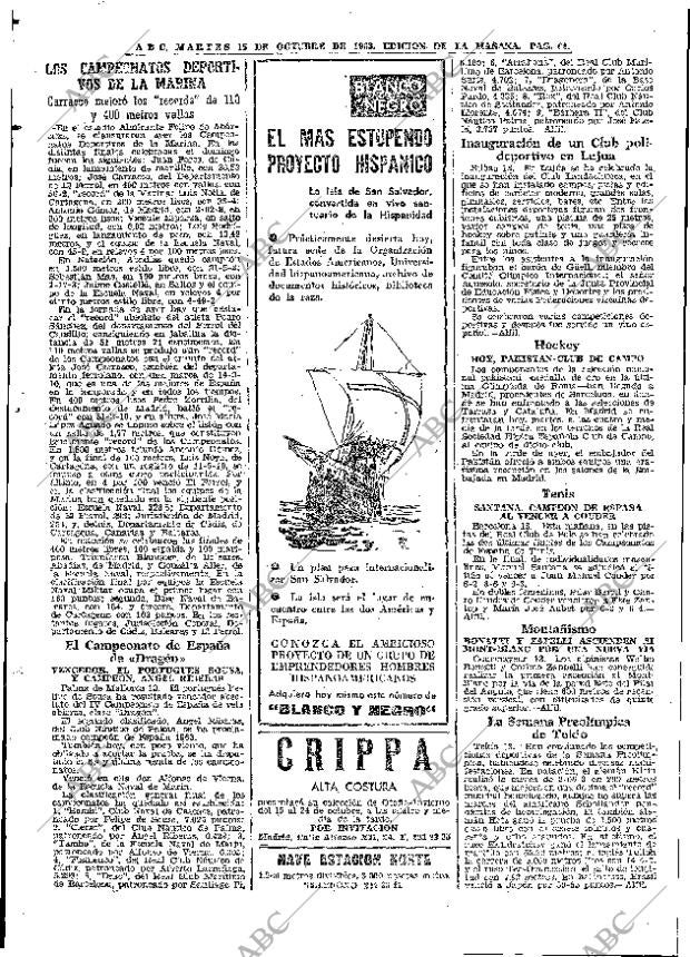 ABC MADRID 15-10-1963 página 64