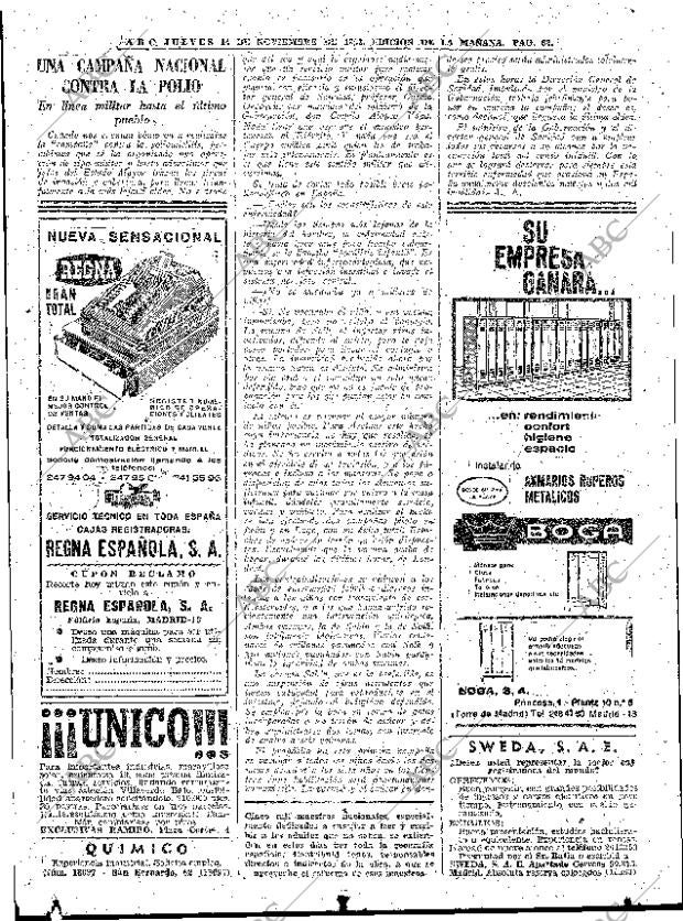 ABC MADRID 14-11-1963 página 62