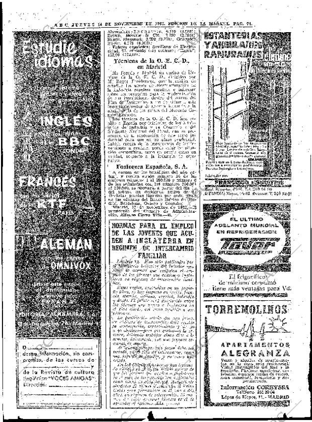 ABC MADRID 14-11-1963 página 74