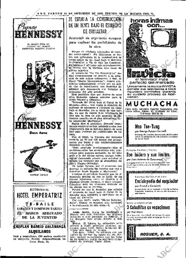 ABC MADRID 14-12-1963 página 74