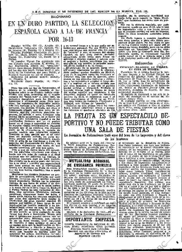 ABC MADRID 15-12-1963 página 111