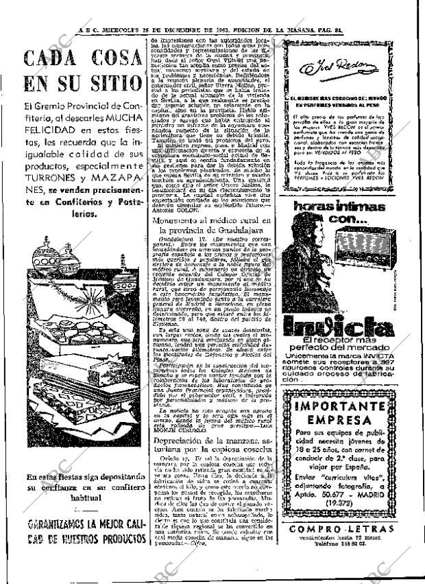 ABC MADRID 18-12-1963 página 84