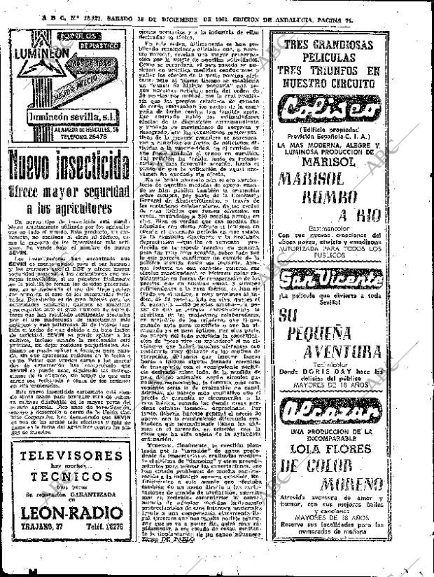 ABC SEVILLA 28-12-1963 página 74