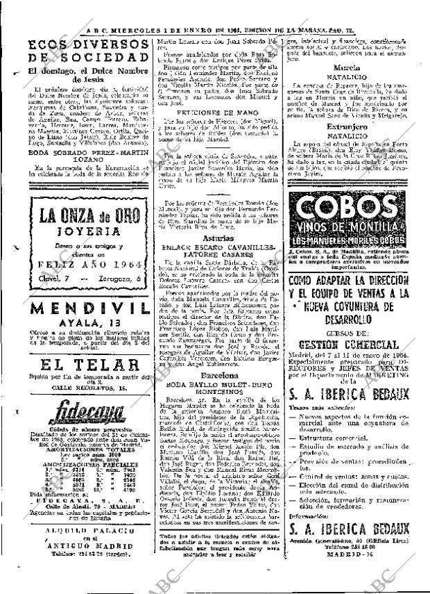 ABC MADRID 01-01-1964 página 72