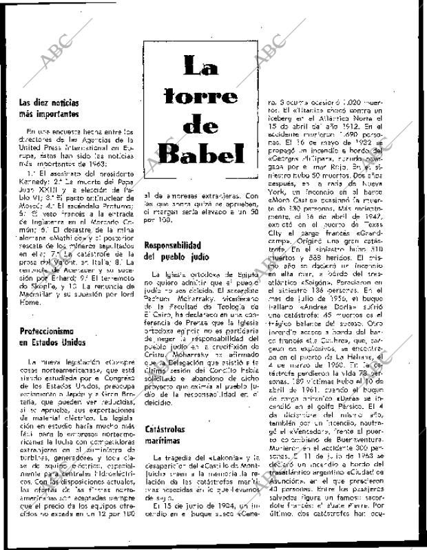 BLANCO Y NEGRO MADRID 11-01-1964 página 58