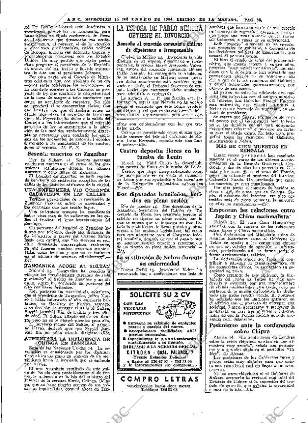 ABC MADRID 15-01-1964 página 28