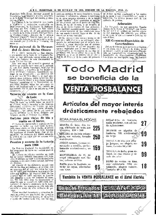 ABC MADRID 15-01-1964 página 43