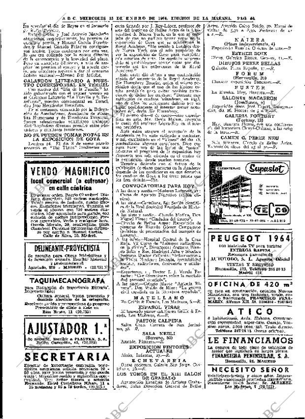 ABC MADRID 15-01-1964 página 46