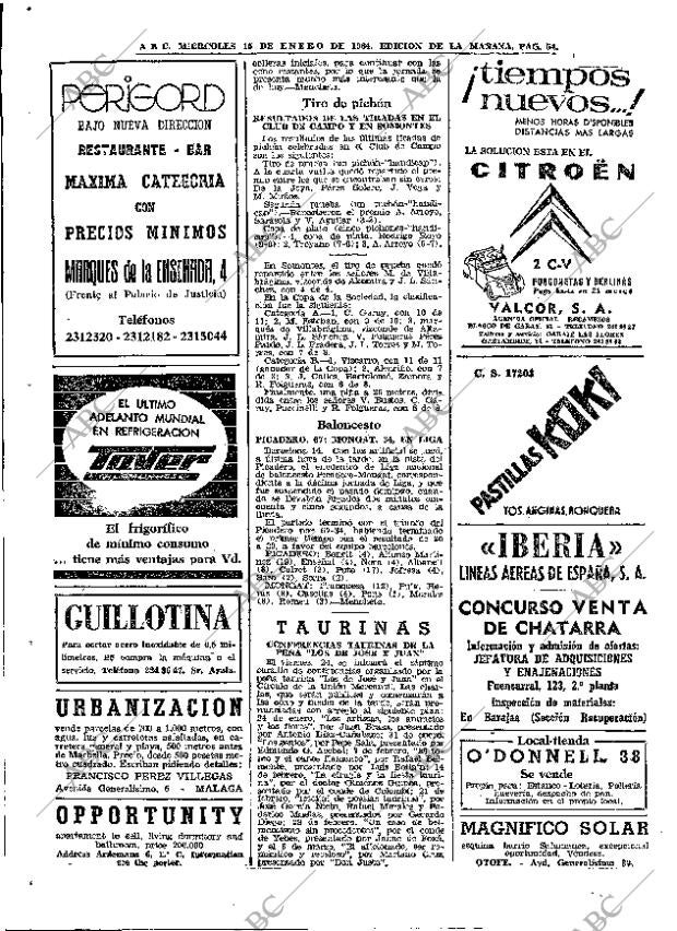 ABC MADRID 15-01-1964 página 54