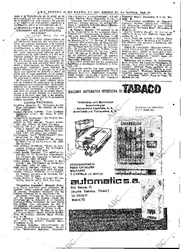 ABC MADRID 16-01-1964 página 47