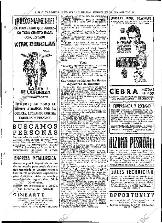 ABC MADRID 17-01-1964 página 58