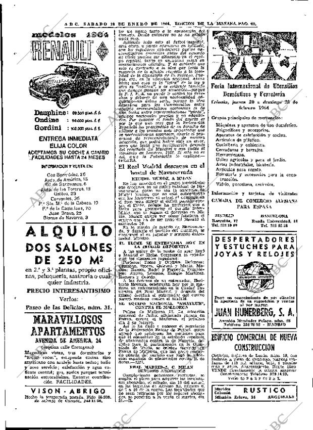 ABC MADRID 18-01-1964 página 60