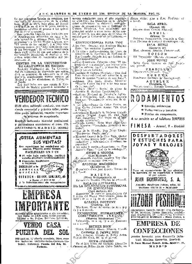 ABC MADRID 21-01-1964 página 54