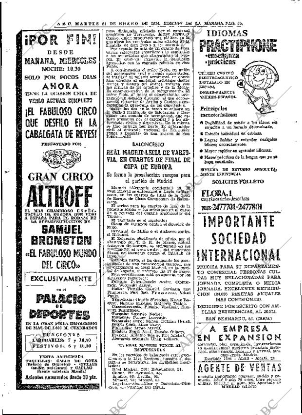 ABC MADRID 21-01-1964 página 60