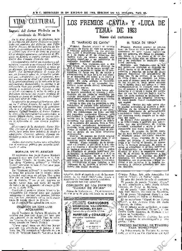 ABC MADRID 22-01-1964 página 45