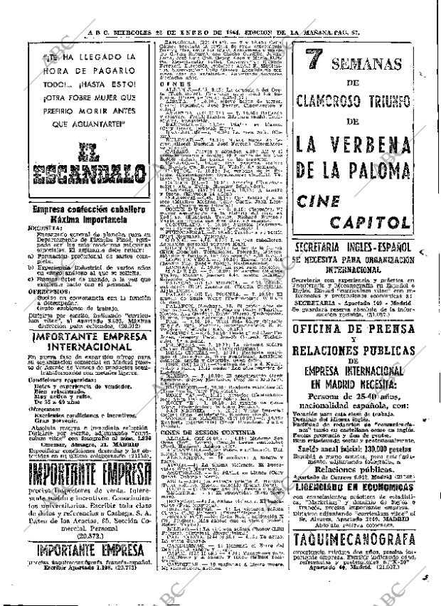 ABC MADRID 22-01-1964 página 57