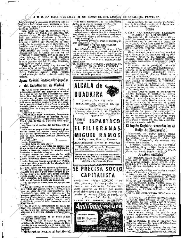 ABC SEVILLA 24-01-1964 página 38