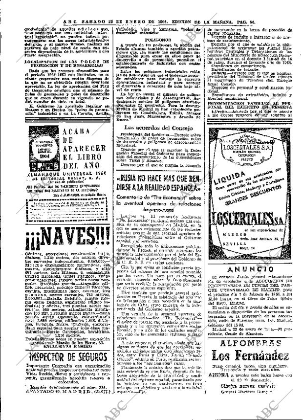 ABC MADRID 25-01-1964 página 34
