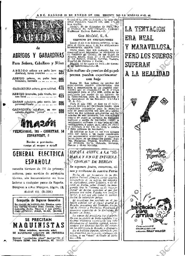 ABC MADRID 25-01-1964 página 58