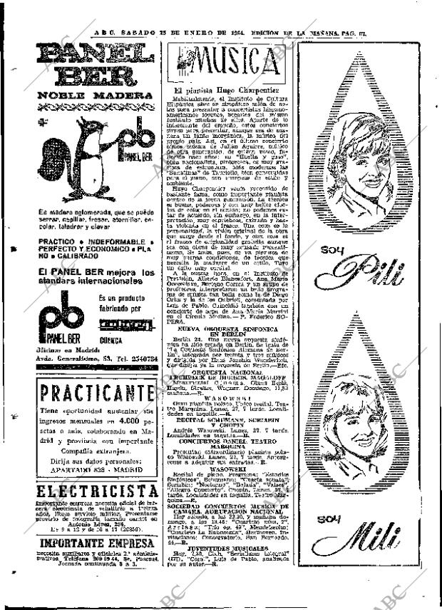 ABC MADRID 25-01-1964 página 62