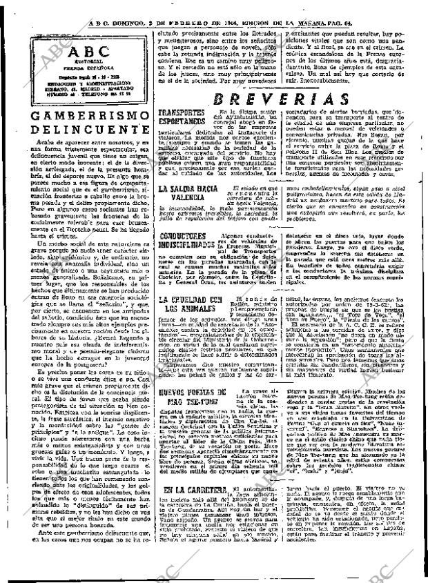 ABC MADRID 02-02-1964 página 64