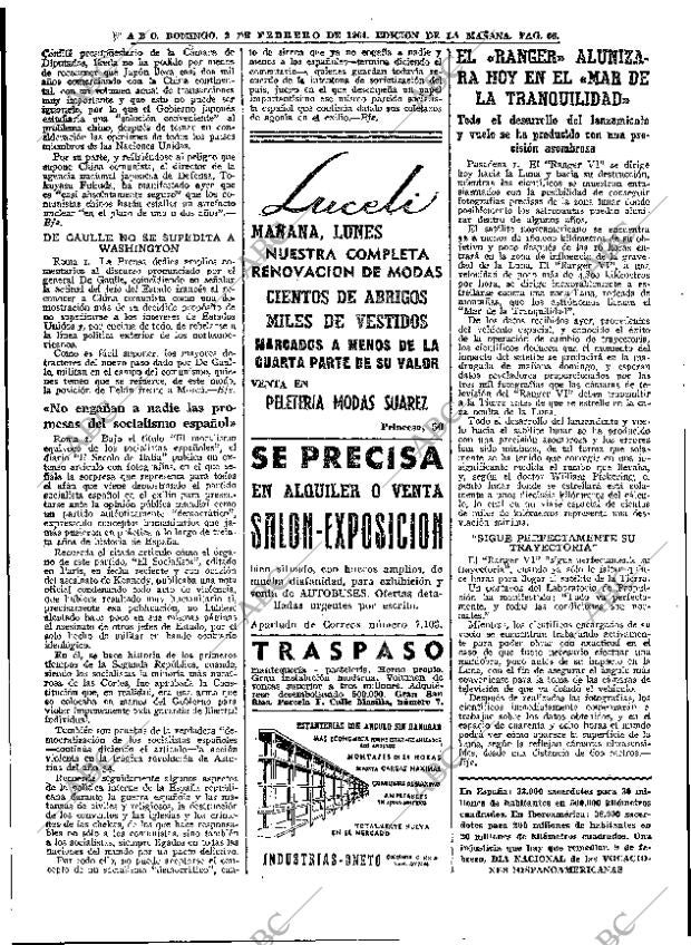 ABC MADRID 02-02-1964 página 66