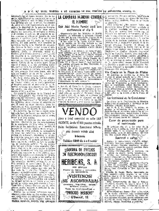 ABC SEVILLA 04-02-1964 página 22