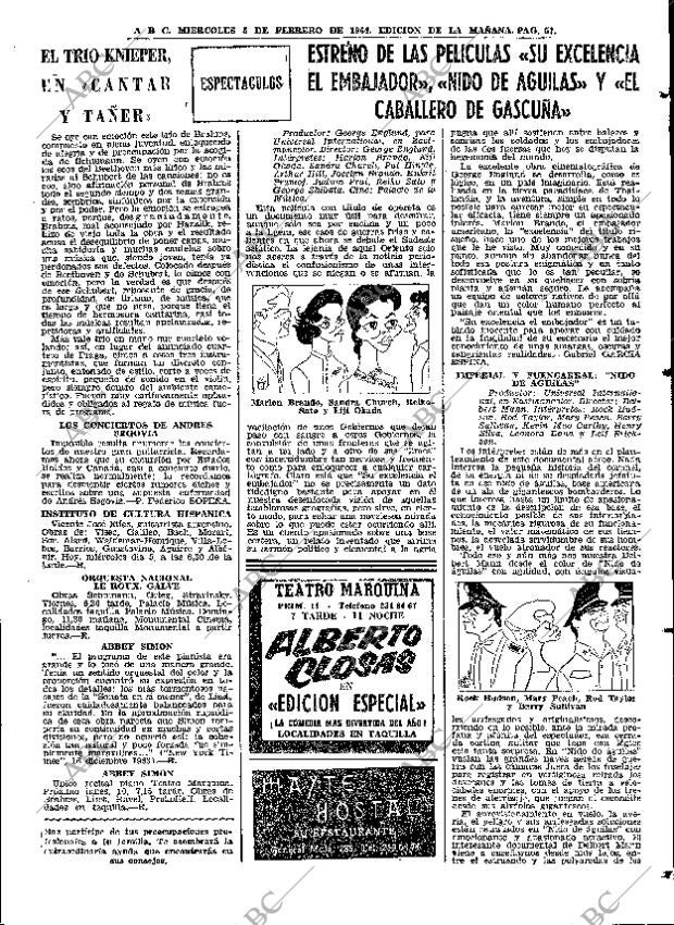 ABC MADRID 05-02-1964 página 57