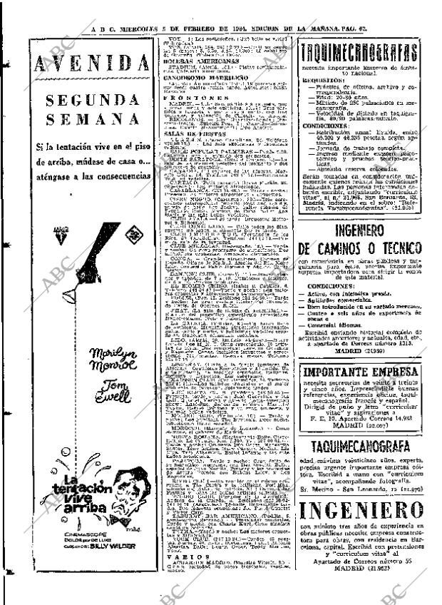 ABC MADRID 05-02-1964 página 62