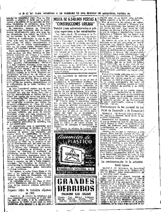 ABC SEVILLA 09-02-1964 página 42