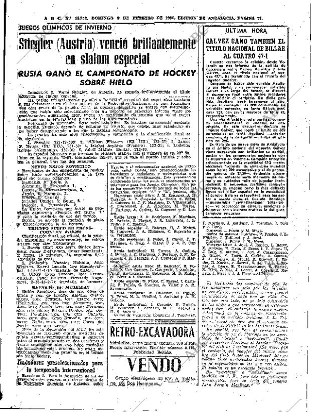ABC SEVILLA 09-02-1964 página 71