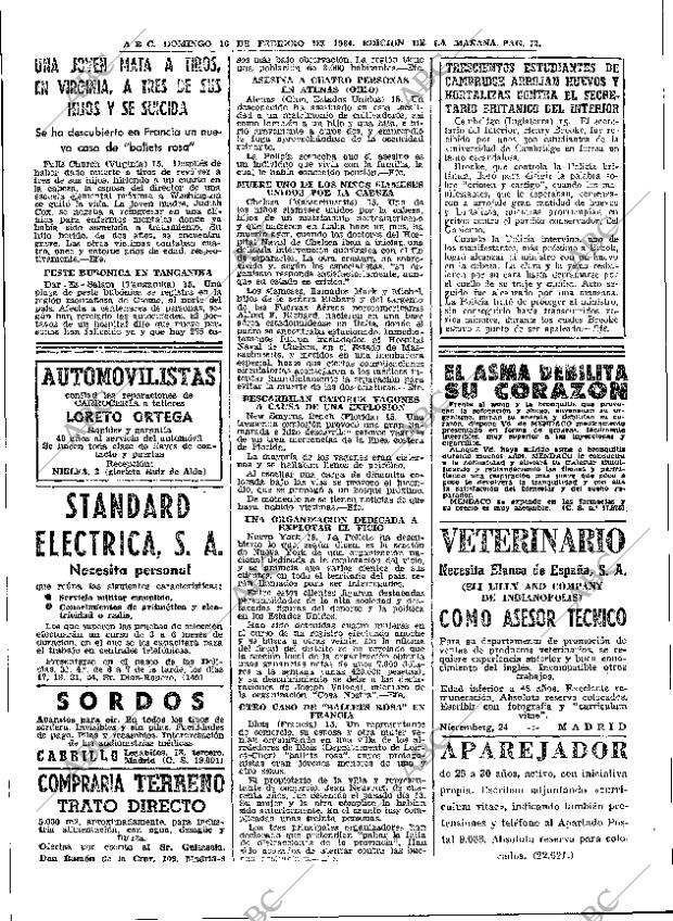 ABC MADRID 16-02-1964 página 72