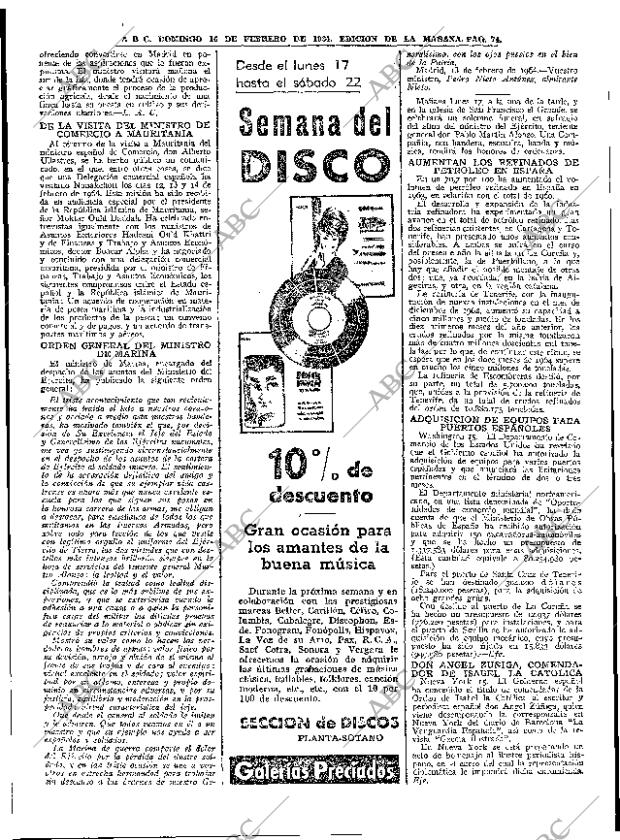 ABC MADRID 16-02-1964 página 74