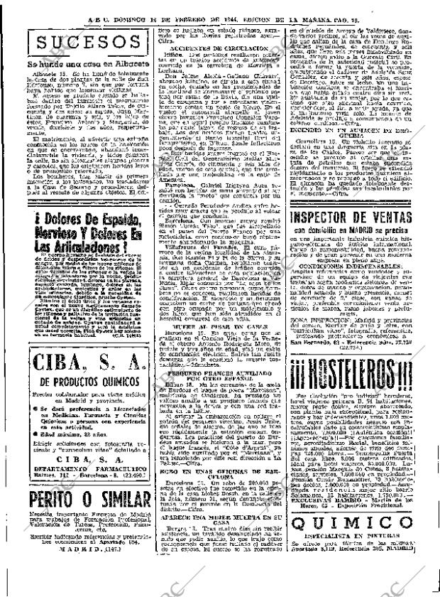 ABC MADRID 16-02-1964 página 76