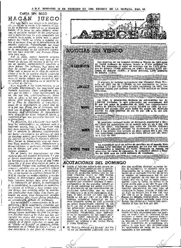 ABC MADRID 16-02-1964 página 86