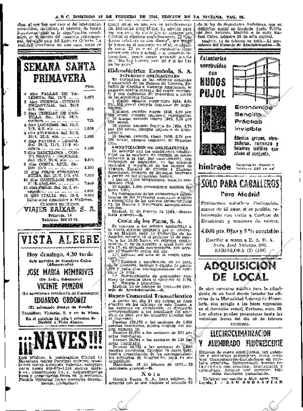 ABC MADRID 16-02-1964 página 88